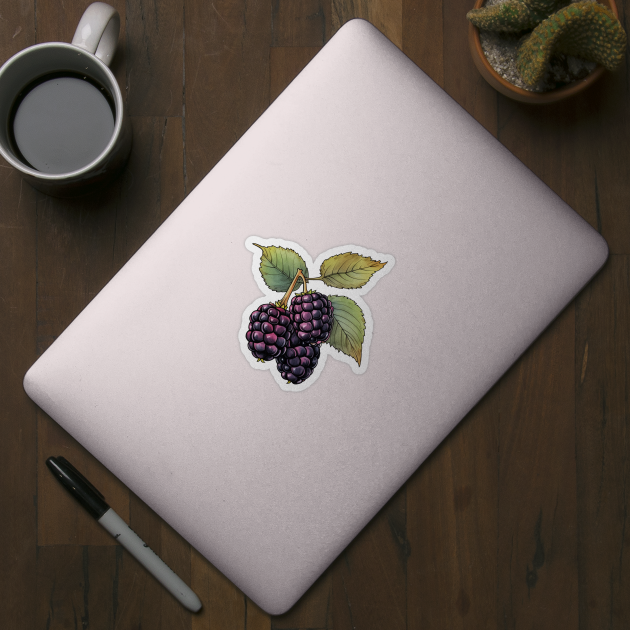 Blackberries Art by Pastel Craft